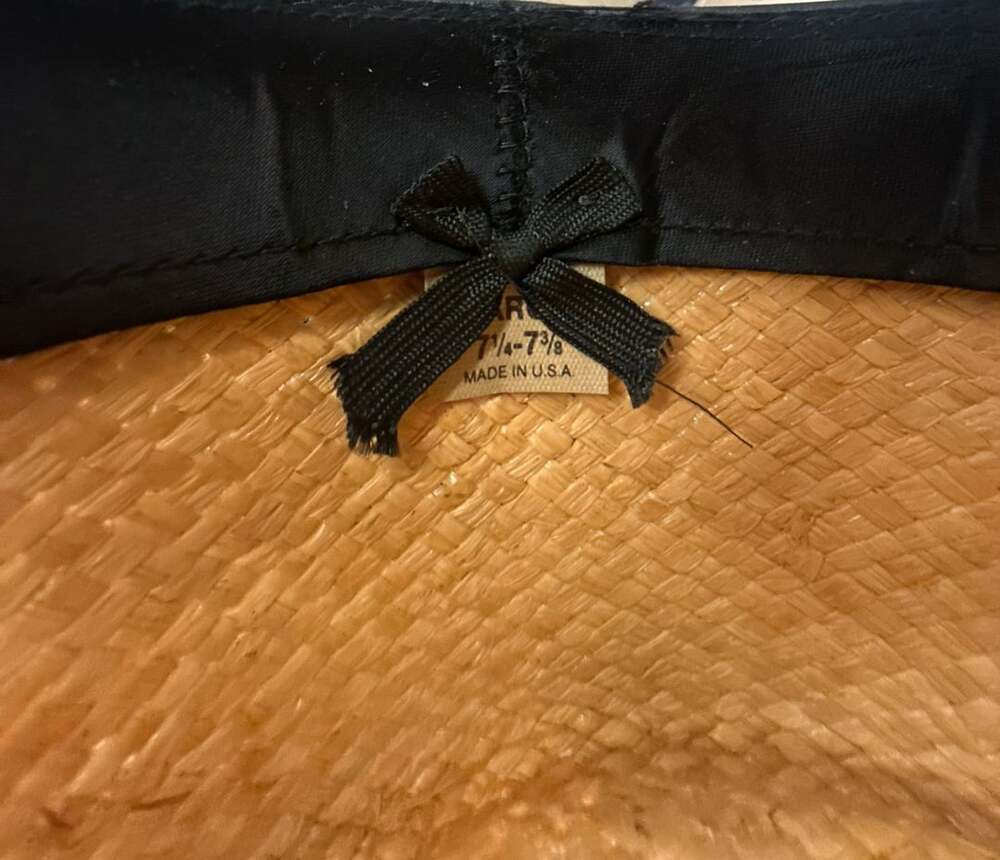 Vintage Stetson Roadrunner Straw Western Fedora Hat - Picture 4 of 4
